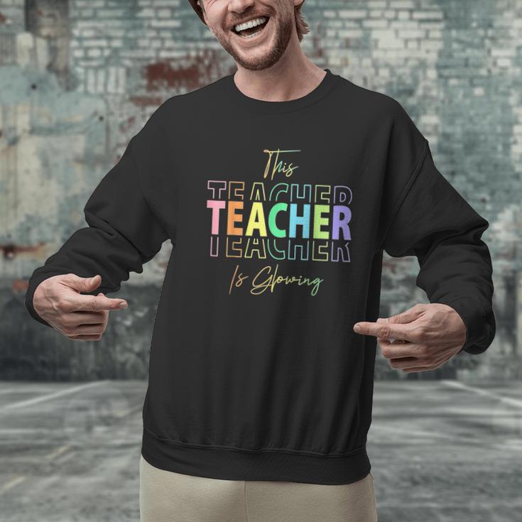 This Teacher Is Glowing Hello Summer End Of School Men Graphic Sweatshirt, gift for family, gift for coworker