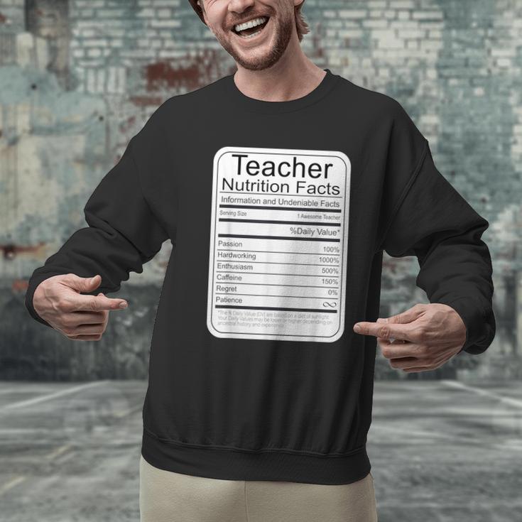 Teacher Nutrition Facts Teachers Nutritional Fact Men Graphic Sweatshirt, gift for family, gift for coworker