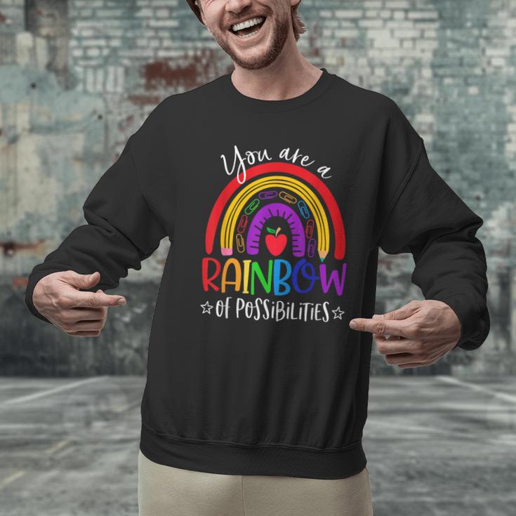 Teacher You Are a Rainbow Of Possibilities Funny Men Graphic Sweatshirt, gift for family, gift for coworker Teacher You Are a Rainbow Of Possibilities Funny Men Graphic Sweatshirt, gift for family, gift for coworker