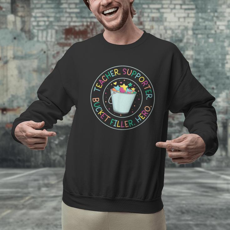 Teacher Supporter Bucket Filler Hero Men Graphic Sweatshirt, gift for family, gift for coworker Teacher Supporter Bucket Filler Hero Men Graphic Sweatshirt, gift for family, gift for coworker