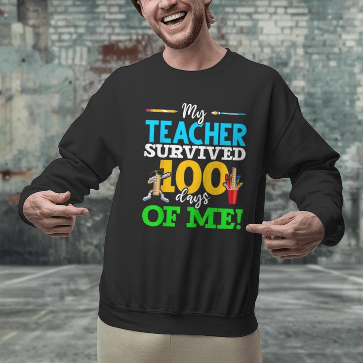 My Teacher Survived 100 Days Of Me Dab 100 Days Of School For Men Women Kids Men Graphic Sweatshirt, gift for family, gift for coworker My Teacher Survived 100 Days Of Me Dab 100 Days Of School For Men Women Kids Men Graphic Sweatshirt, gift for family, gift for coworker
