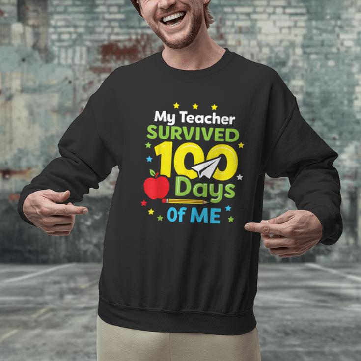 My Teacher Survived 100 Days Of Me Men Graphic Sweatshirt, gift for family, gift for coworker My Teacher Survived 100 Days Of Me Men Graphic Sweatshirt, gift for family, gift for coworker