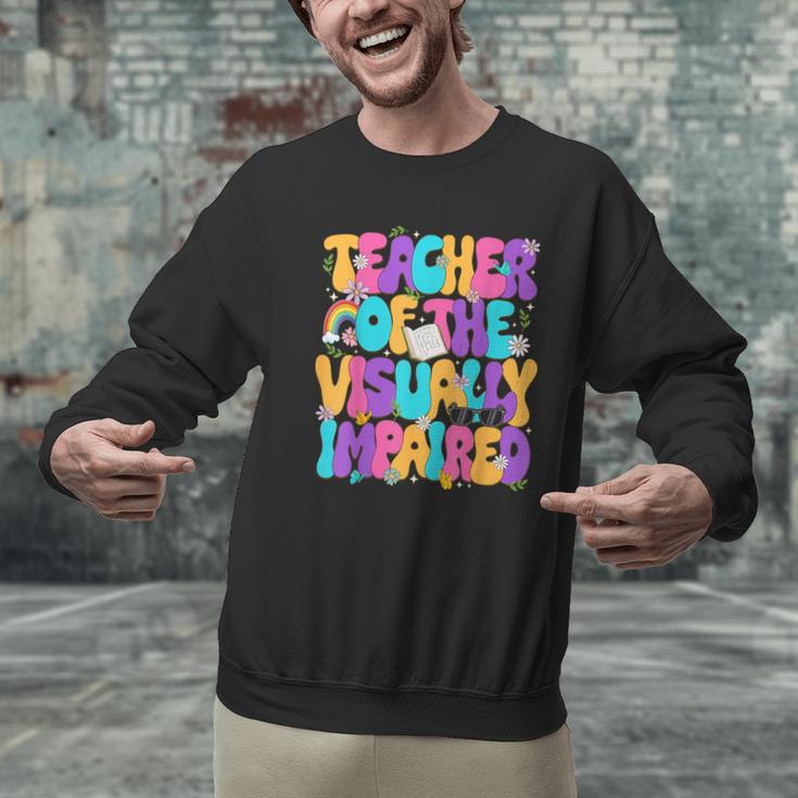 Teacher Of The Visually Impaired Blindness Awareness Men Graphic Sweatshirt, gift for family, gift for coworker Teacher Of The Visually Impaired Blindness Awareness Men Graphic Sweatshirt, gift for family, gift for coworker