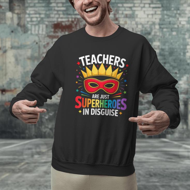 Teachers Are Just Superheroes In Disguise Fun Back To School Men Graphic Sweatshirt, gift for family, gift for coworker