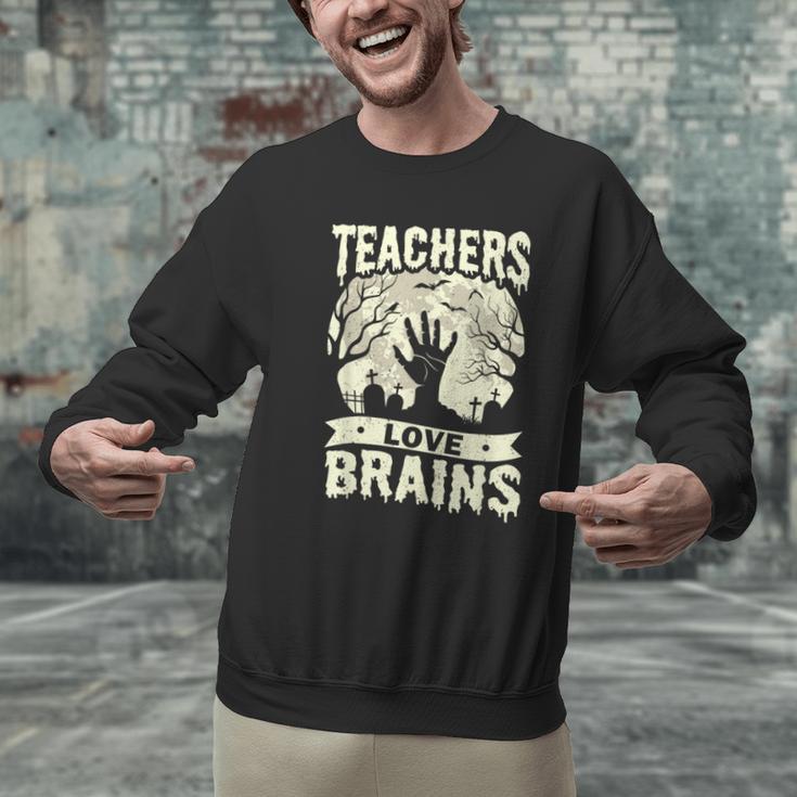 Teachers Love Brains Halloween Costume Boo Trick Teach Men Graphic Sweatshirt, gift for family, gift for coworker