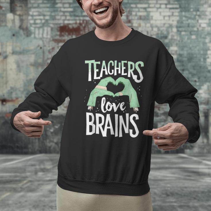 Teachers Love Brains Halloween Costume Trick Treat Zombie Men Graphic Sweatshirt, gift for family, gift for coworker Teachers Love Brains Halloween Costume Trick Treat Zombie Men Graphic Sweatshirt, gift for family, gift for coworker