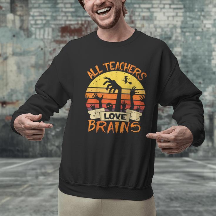 All Teachers Love Brains Shirt Halloween Teachers Men Graphic Sweatshirt, gift for family, gift for coworker