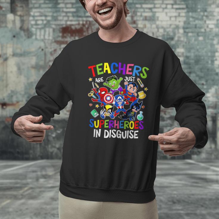 Teachers Are Superheroes Back To School Men Graphic Sweatshirt, gift for family, gift for coworker