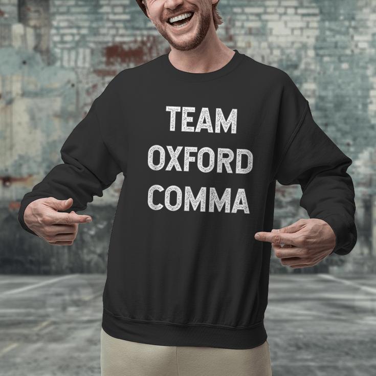 Team Oxford Comma English Majors And Teachers For Men Women Girls Kids Men Graphic Sweatshirt, English Teacher Sweatshirts, gift for family, gift for coworker