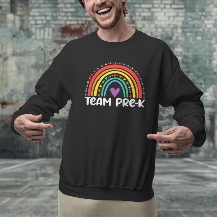 Team Pre-K Teacher Crew Squad Hello Back School Graduation Men Graphic Sweatshirt, gift for family, gift for coworker