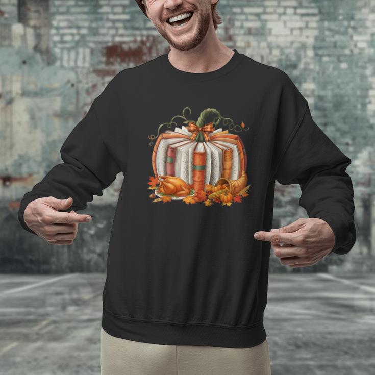 Thanksgiving Book Pumpkin Reading Teachers Fall Lovers Boys Men Graphic Sweatshirt, gift for family, gift for coworker Thanksgiving Book Pumpkin Reading Teachers Fall Lovers Boys Men Graphic Sweatshirt, gift for family, gift for coworker
