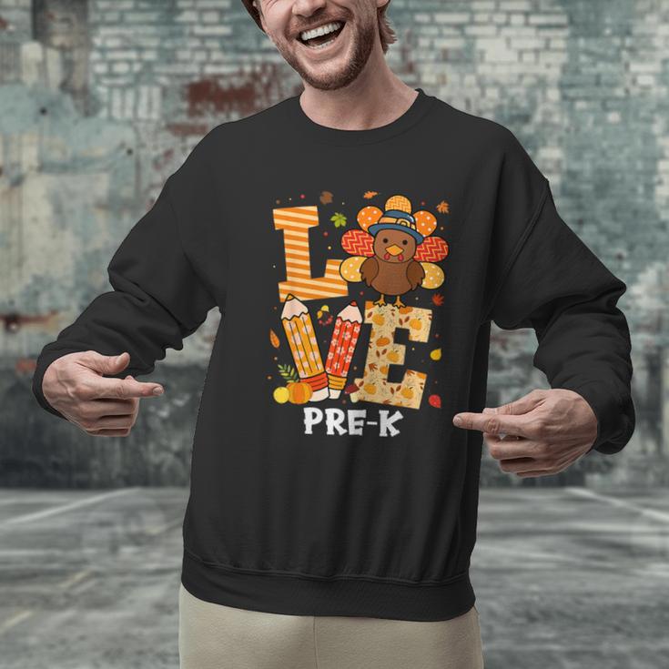 Thanksgiving Love Pre-K Teacher Turkey Autumn Fall For Men Women Girls Kids Men Graphic Sweatshirt, gift for family, gift for coworker
