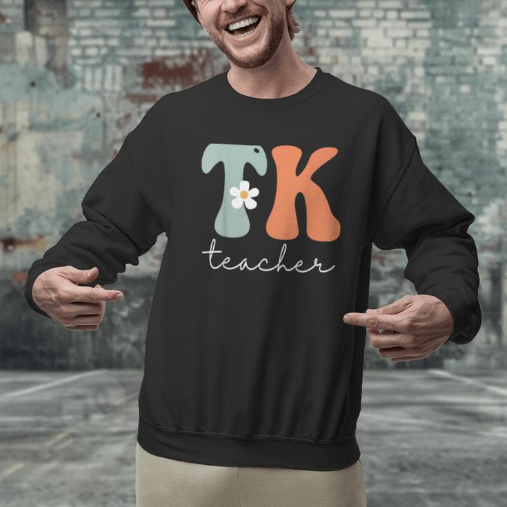TK Teacher Retro Groovy Vintage Happy First Day Of School Men Graphic Sweatshirt, Groovy Teacher Sweatshirts, gift for family, gift for coworker TK Teacher Retro Groovy Vintage Happy First Day Of School Men Graphic Sweatshirt, Groovy Teacher Sweatshirts, gift for family, gift for coworker
