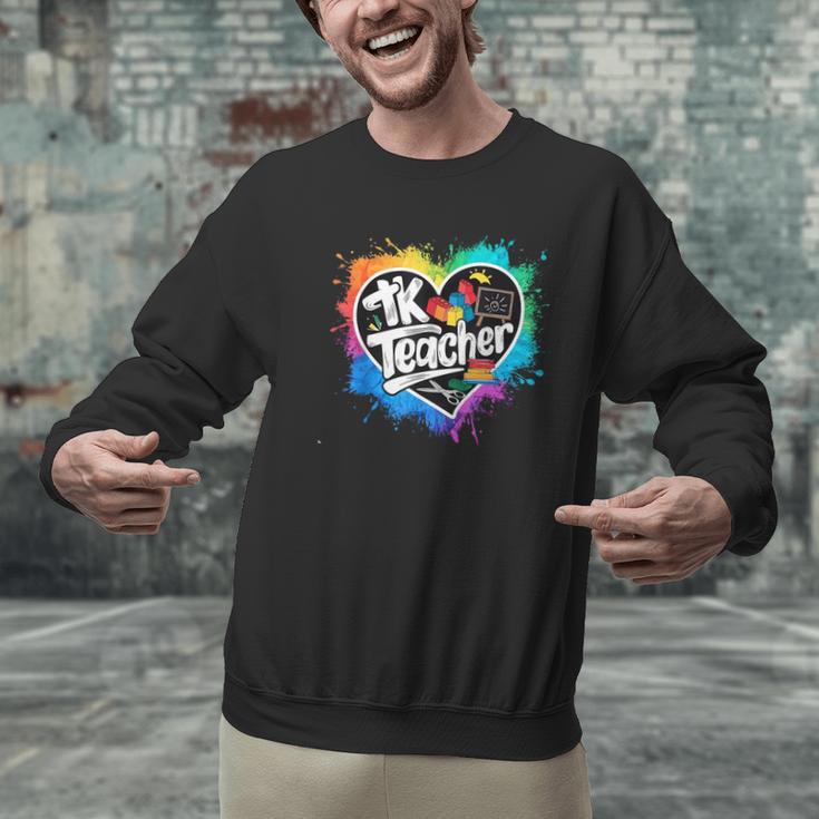 TK Teacher Transitional Kindergarten Heart Back To School Men Graphic Sweatshirt, gift for family, gift for coworker