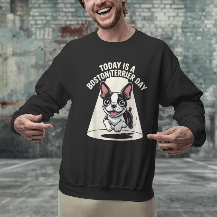 Today Is A Boston Terrier Day Cute Dog Lover Cartoon Men Graphic Sweatshirt, gift for family, gift for coworker