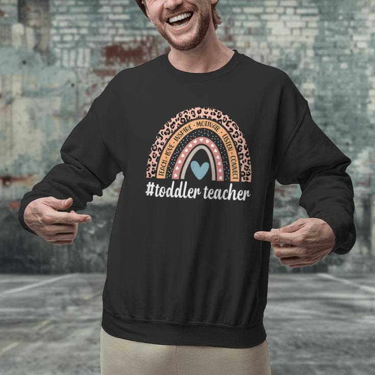 Toddler Teacher Rainbow Leopard Infant Teacher Men Women Men Graphic Sweatshirt, gift for family, gift for coworker