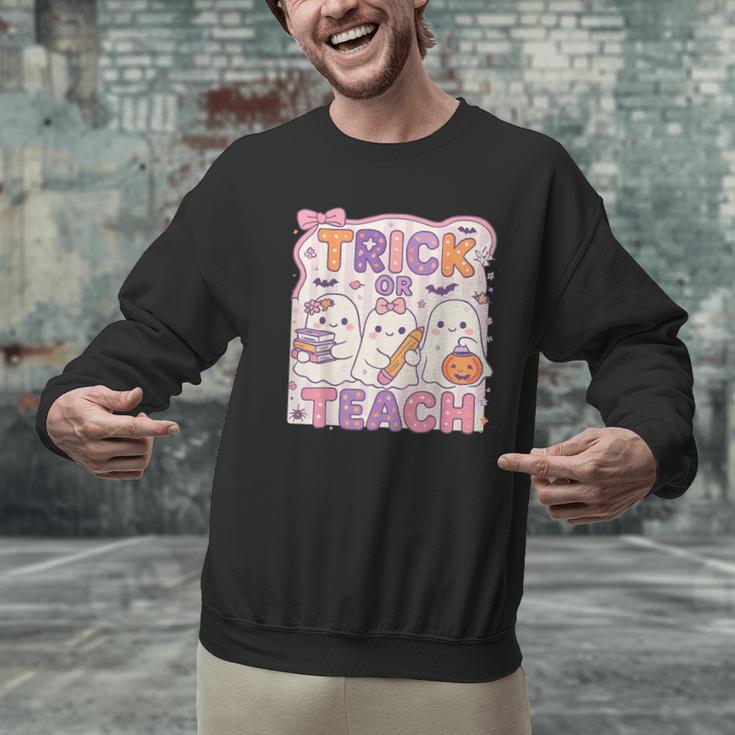 Trick Or Teach Retro Halloween Teacher Look Men Graphic Sweatshirt, gift for family, gift for coworker Trick Or Teach Retro Halloween Teacher Look Men Graphic Sweatshirt, gift for family, gift for coworker