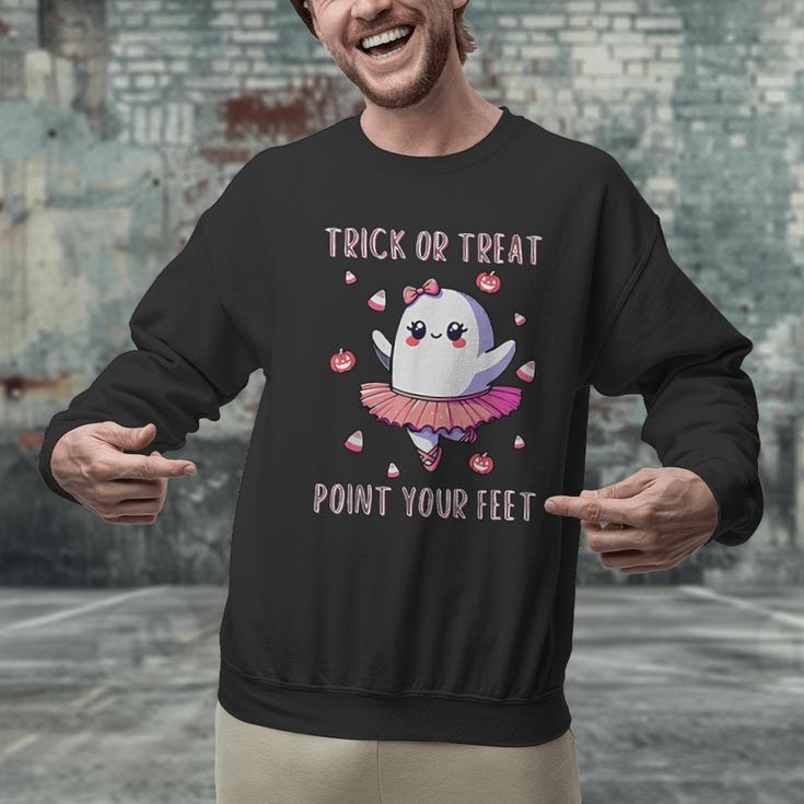Trick Or Treat Point Your Feet Halloween Ghost Dance Teacher Men Graphic Sweatshirt, gift for family, gift for coworker
