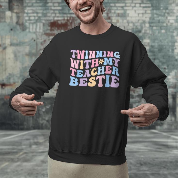 Twinning With My Teacher Bestie Teaching Partner Men Graphic Sweatshirt, gift for family, gift for coworker Twinning With My Teacher Bestie Teaching Partner Men Graphic Sweatshirt, gift for family, gift for coworker