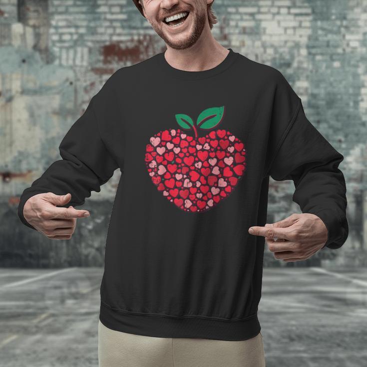 Valentines Day Teacher Hearts Apple Love Teach Women Men Men Graphic Sweatshirt, gift for family, gift for coworker Valentines Day Teacher Hearts Apple Love Teach Women Men Men Graphic Sweatshirt, gift for family, gift for coworker