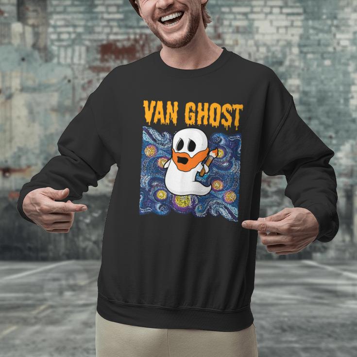 Van Ghost Art Teacher Halloween Van Gogh Starry Night Men Graphic Sweatshirt, gift for family, gift for coworker