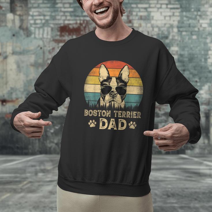 Vintage Boston Terrier Dad Dog Lovers Father's Day Tee Men Graphic Sweatshirt, Boston Terrier Dad Sweatshirts, gift for family, gift for coworker