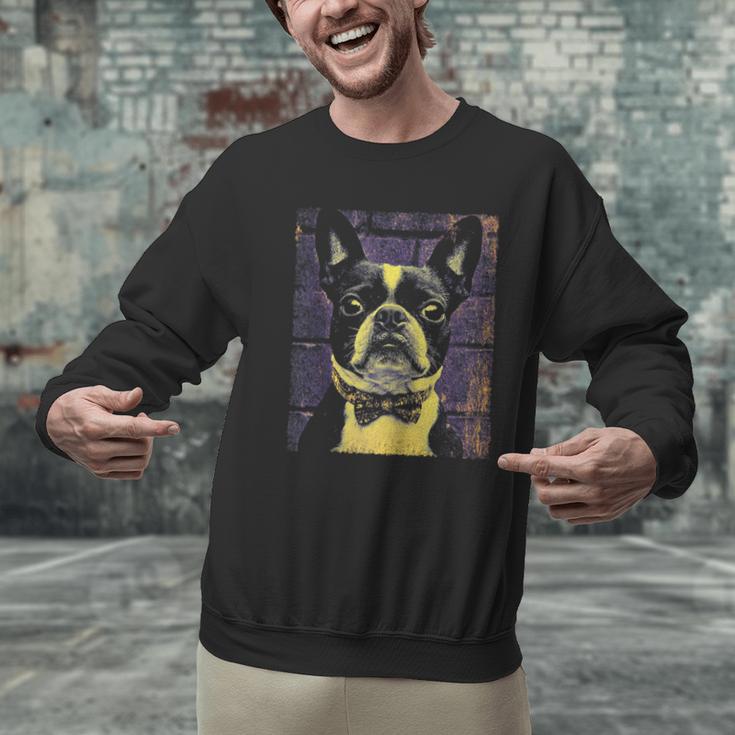 Vintage Boston Terrier Dog Men Graphic Sweatshirt, gift for family, gift for coworker