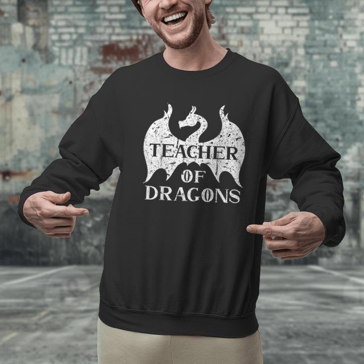 Vintage Teacher Of Dragons Quotes Teacher Student Men Graphic Sweatshirt, gift for family, gift for coworker