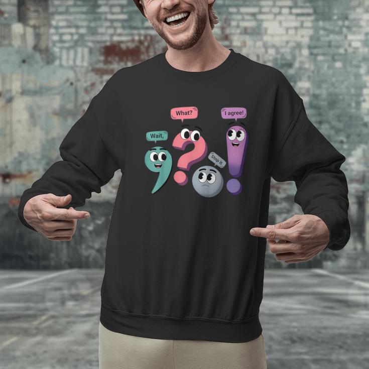 Wait What Stop It I Agree Grammar English Teacher Men Graphic Sweatshirt, English Teacher Sweatshirts, gift for family, gift for coworker