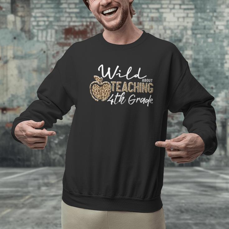 Wild About Teaching School Crew 4th Grade Teacher Squad Men Graphic Sweatshirt, 4th Grade Teacher Sweatshirts, gift for family, gift for coworker
