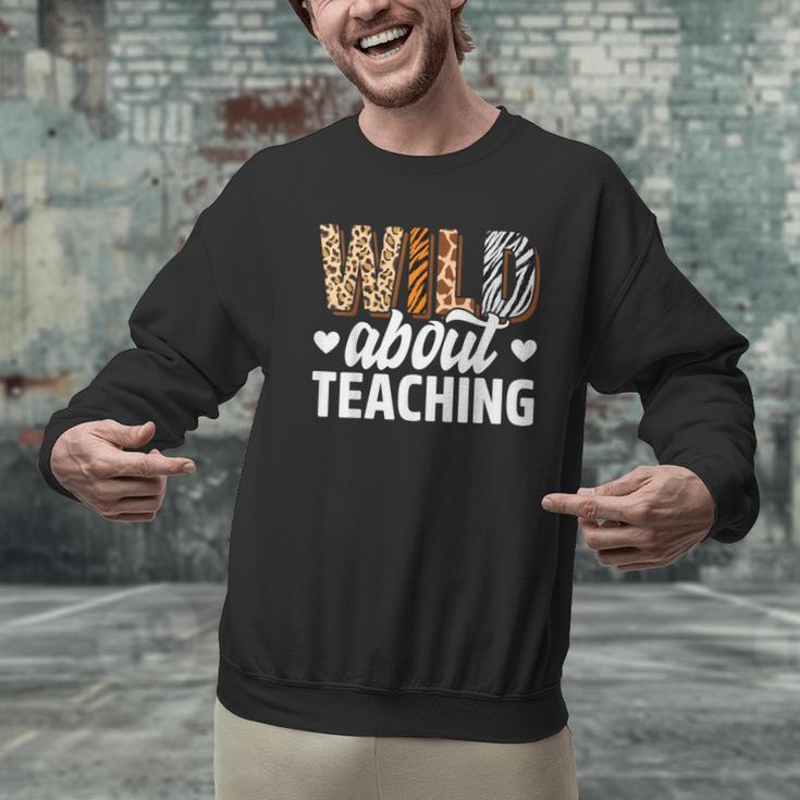 Wild About Teaching Teacher Teaching Back To School Men Graphic Sweatshirt, gift for family, gift for coworker