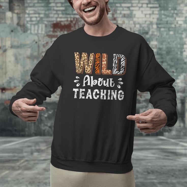 Wild About Teaching Teacher Lover Animals Leopard Zebra Men Graphic Sweatshirt, gift for family, gift for coworker Wild About Teaching Teacher Lover Animals Leopard Zebra Men Graphic Sweatshirt, gift for family, gift for coworker