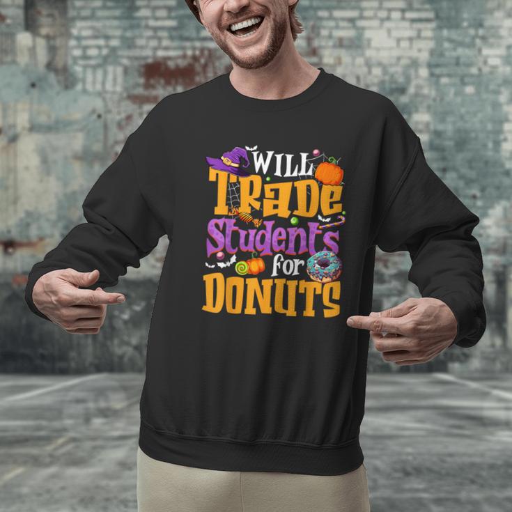 Will Trade Students For Donuts Halloween Teacher Men Graphic Sweatshirt, gift for family, gift for coworker