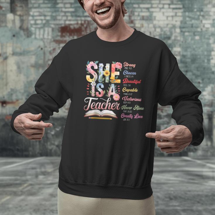 Women Bible Verse Christian Teacher God Says Back To School Men Graphic Sweatshirt, gift for family, gift for coworker Women Bible Verse Christian Teacher God Says Back To School Men Graphic Sweatshirt, gift for family, gift for coworker