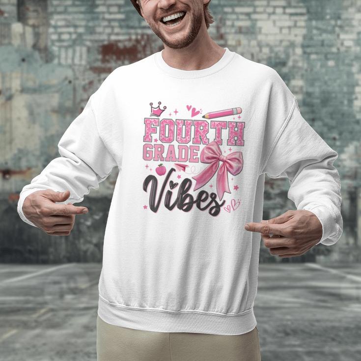 4th Fourth Grade Vibes Back To School Coquette Teacher Girl Men Graphic Sweatshirt, 4th Grade Teacher Sweatshirts, gift for family, gift for coworker 4th Fourth Grade Vibes Back To School Coquette Teacher Girl Men Graphic Sweatshirt, 4th Grade Teacher Sweatshirts, gift for family, gift for coworker