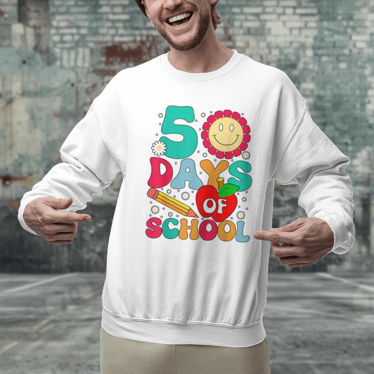 50 Days Of School Teacher Happy 50th Day Of School Kids Men Graphic Sweatshirt, gift for family, gift for coworker 50 Days Of School Teacher Happy 50th Day Of School Kids Men Graphic Sweatshirt, gift for family, gift for coworker