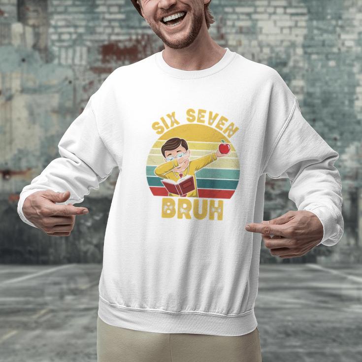 67 Meme Six Seven Bruh Retro Dabbing Teacher School Men Graphic Sweatshirt, gift for family, gift for coworker 67 Meme Six Seven Bruh Retro Dabbing Teacher School Men Graphic Sweatshirt, gift for family, gift for coworker
