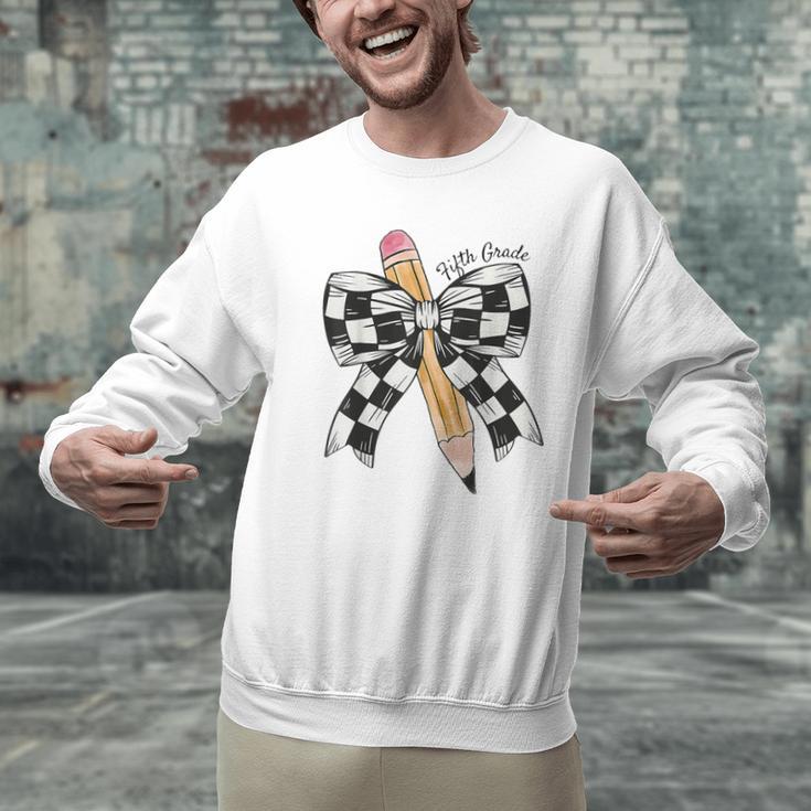 Back To School Hello Fifth Grade Teacher Coquette Pencil Bow Men Graphic Sweatshirt, gift for family, gift for coworker Back To School Hello Fifth Grade Teacher Coquette Pencil Bow Men Graphic Sweatshirt, gift for family, gift for coworker
