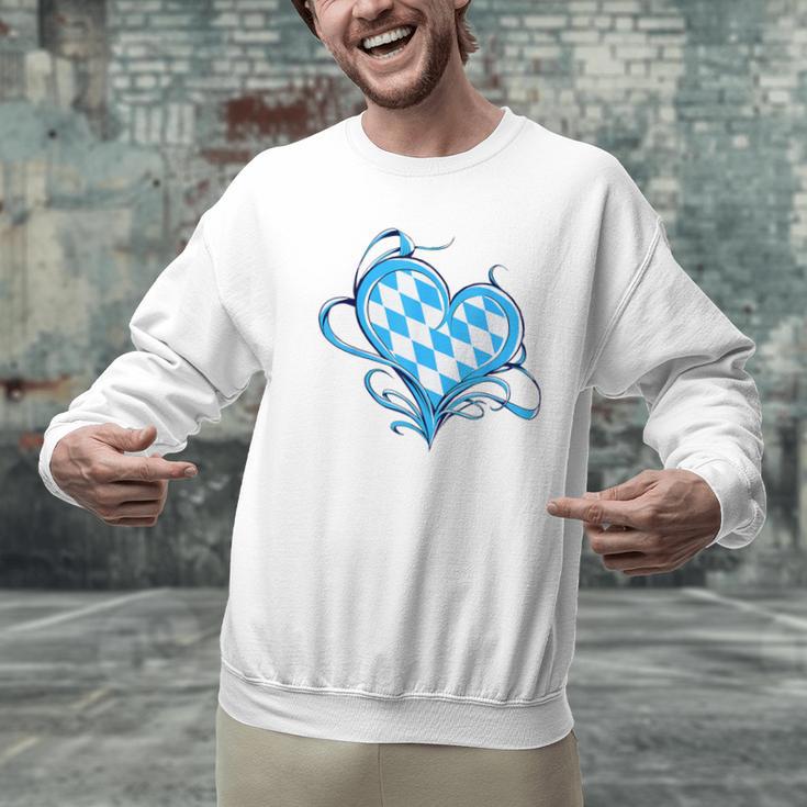 Bavarian Flag As Heart Blue Diamond Bavaria Men Graphic Sweatshirt, gift for family, gift for coworker