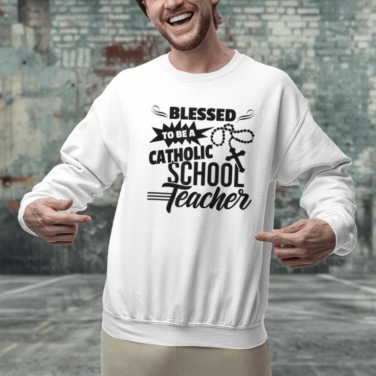 Blessed To Be A Catholic School Teacher Christian Teaching Men Graphic Sweatshirt, gift for family, gift for coworker