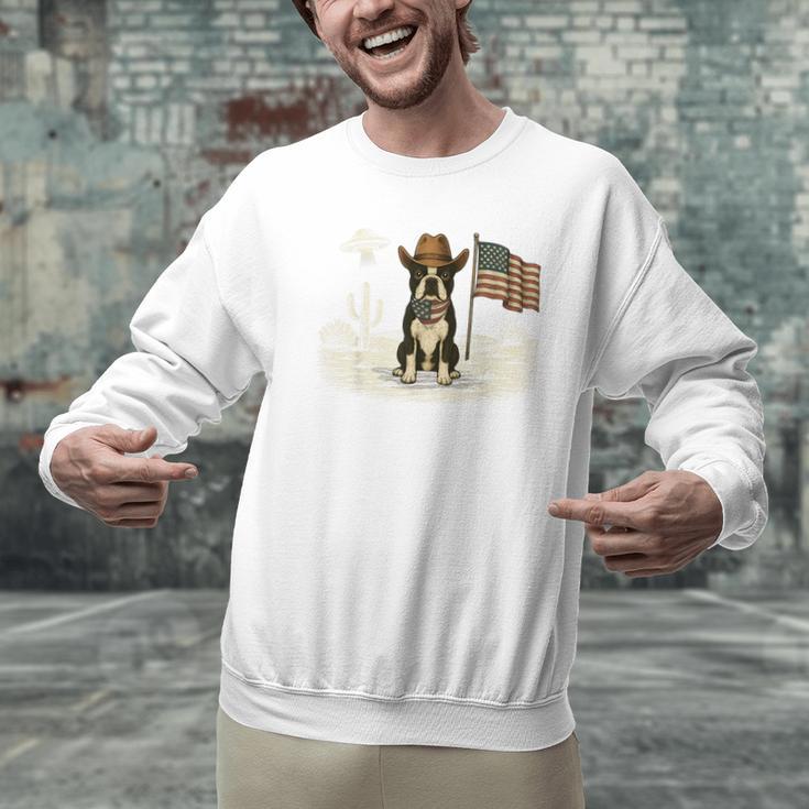 Boston Terrier 4th Of July US American Flag Dog Patriotic Men Graphic Sweatshirt, American Boston Terrier Sweatshirts, Patriotic Boston Terrier Sweatshirts, Boston Terrier 4th Of July Sweatshirts, gift for family, gift for coworker