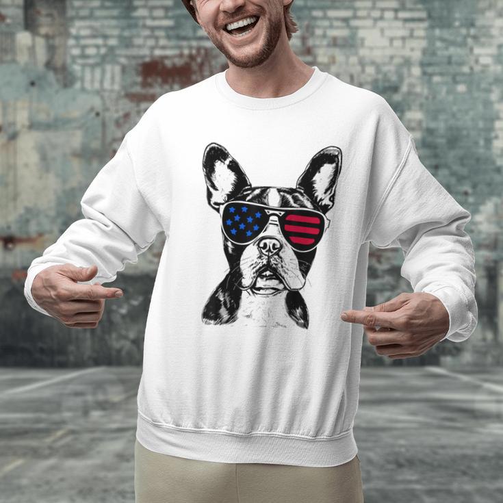 Boston Terrier Dog 4th July America USA Flag Men Women Kids Men Graphic Sweatshirt, Boston Terrier 4th Of July Sweatshirts, gift for family, gift for coworker