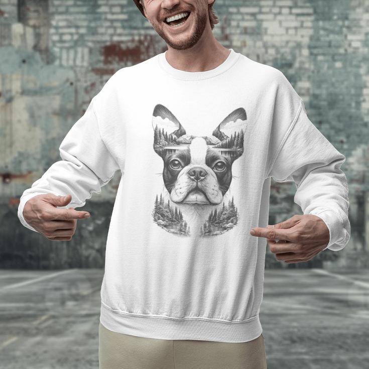 Boston Terrier Dog Bostie Nature Memorial Idea Men Women Men Graphic Sweatshirt, gift for family, gift for coworker