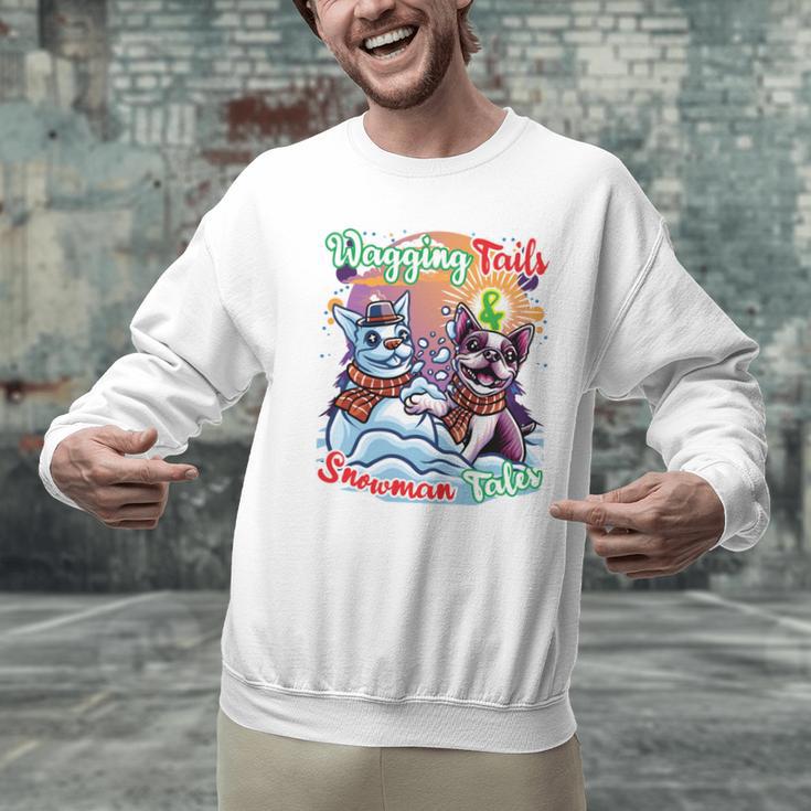 Boston Terrier Dog Christmas Snowman Winter Snow Men Graphic Sweatshirt, Boston Terrier Christmas Sweatshirts, gift for family, gift for coworker