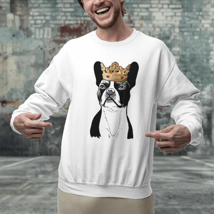 Boston Terrier Dog Wearing Crown For Men Women Girls Kids Men Graphic Sweatshirt, gift for family, gift for coworker
