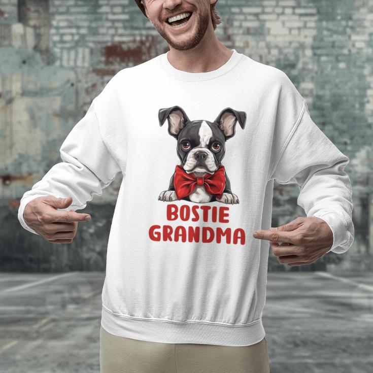 Boston Terrier Grandma Dog Lovers Puppy Bostie Owner Men Graphic Sweatshirt, gift for family, gift for coworker
