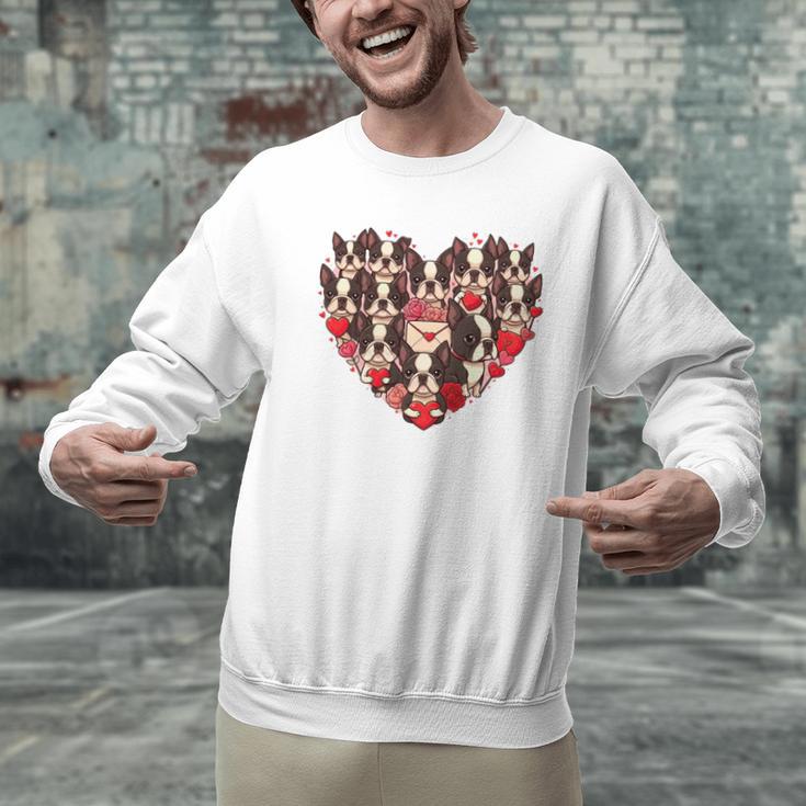 Boston Terrier Heart Valentine Boston Terrier Men Graphic Sweatshirt, gift for family, gift for coworker
