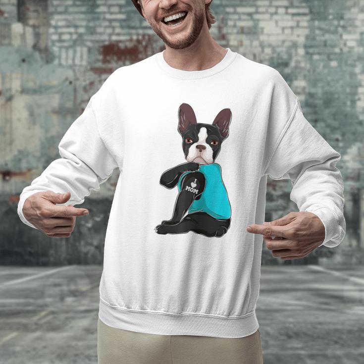Boston Terrier I Love Mom Apparel Men Graphic Sweatshirt, Boston Terrier Mom Sweatshirts, gift for family, gift for coworker