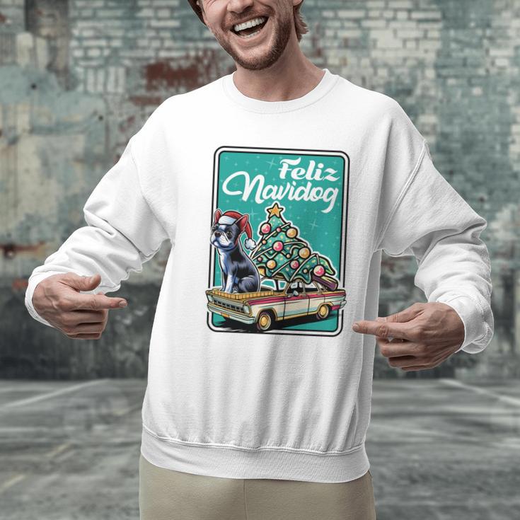 Boston Terrier Merry Christmas Tree Truck Dog X-Mas Men Graphic Sweatshirt, Boston Terrier Christmas Sweatshirts, gift for family, gift for coworker