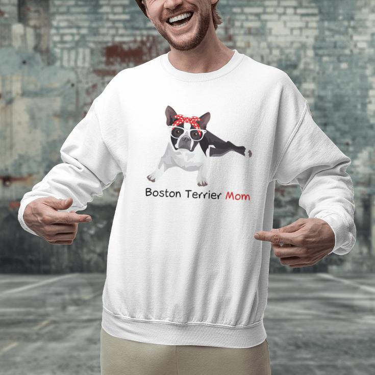 Boston Terrier Mom Bandana Boston Terrier Dog Men Graphic Sweatshirt, Boston Terrier Mom Sweatshirts, gift for family, gift for coworker